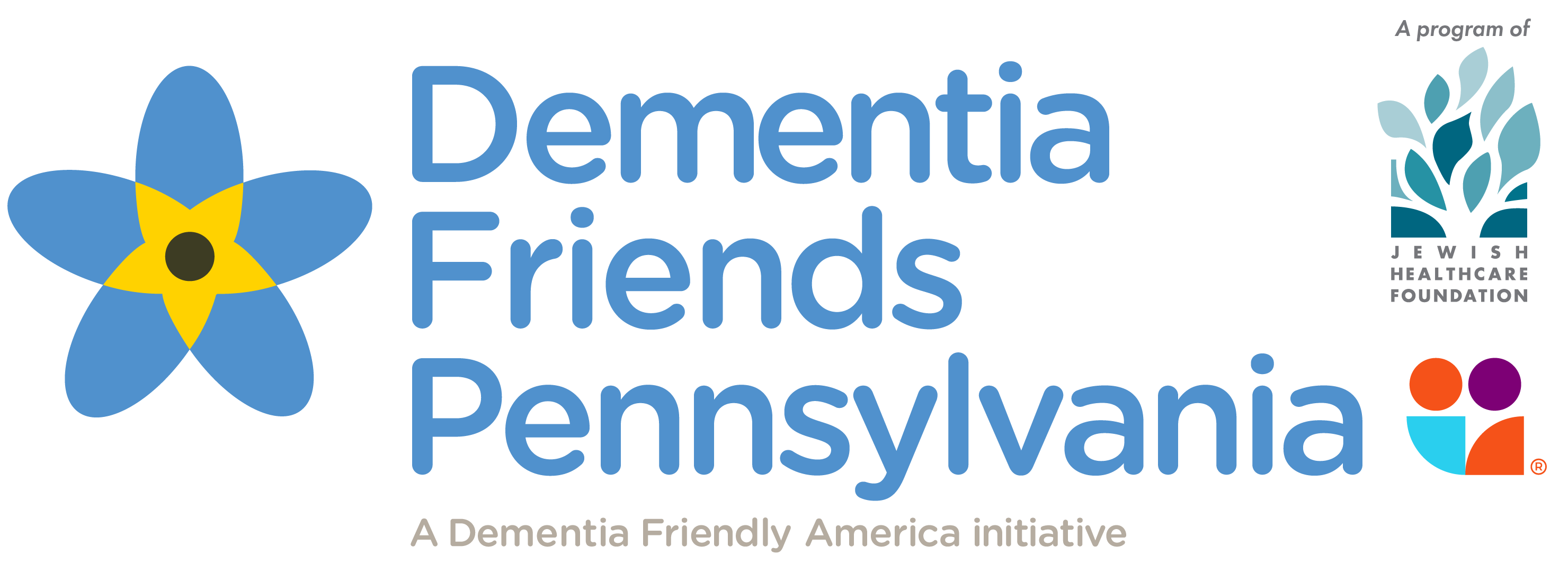 Dementia Friends PA logo with Jewish Healthcare Foundation logo